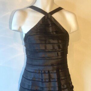 BCBGMaxAzria SZ 6 Black halter style cocktail dress party formal prom sexy 80s